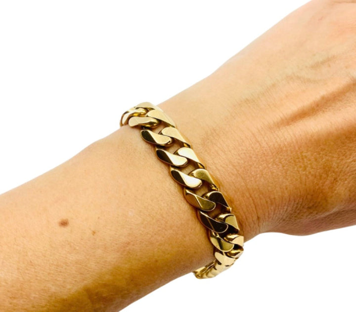 Vintage French Bracelet 18k Rose Gold Curb Link