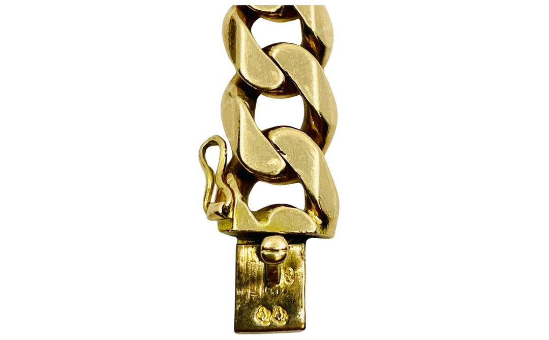 Vintage French Bracelet 18k Rose Gold Curb Link