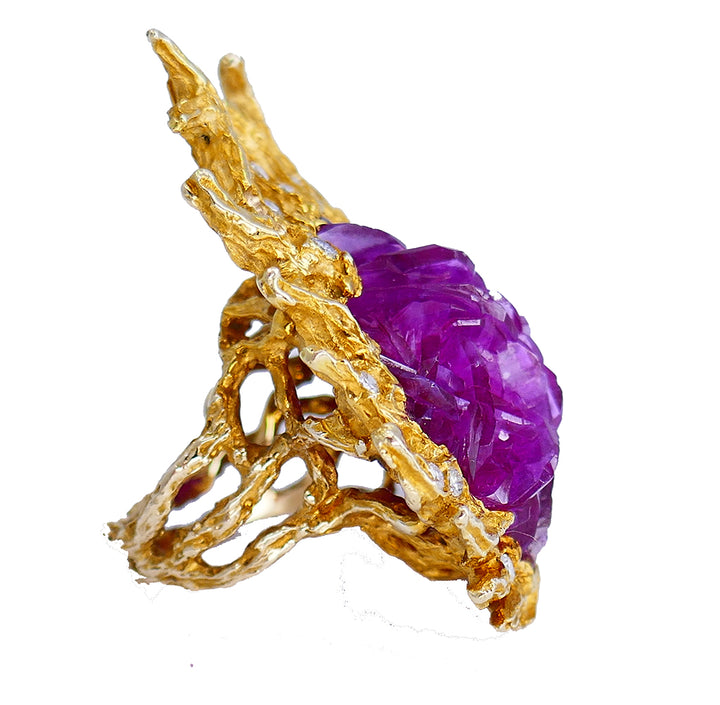 Vintage Paul Flato Necklace Ring Set 14k Gold Ruby Diamond