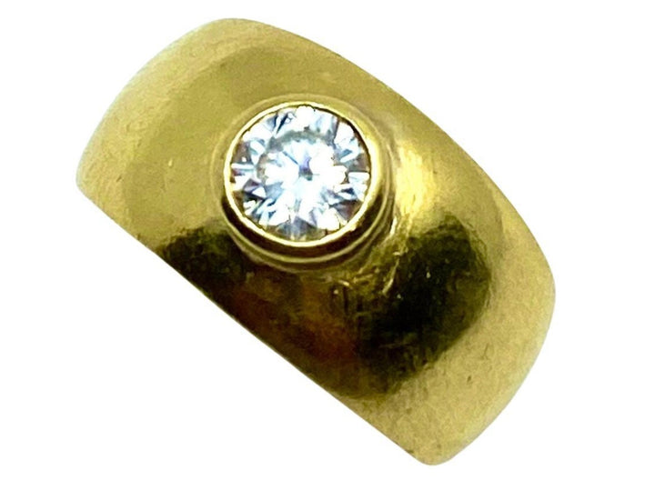 Vintage Solitaire Ring 18k Gold Diamond Band