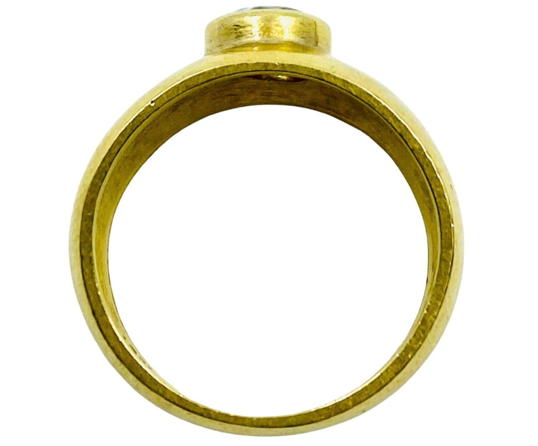 Vintage Solitaire Ring 18k Gold Diamond Band