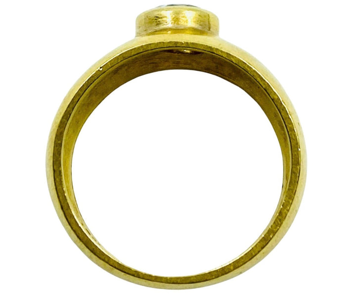 Vintage Solitaire Ring 18k Gold Diamond Band