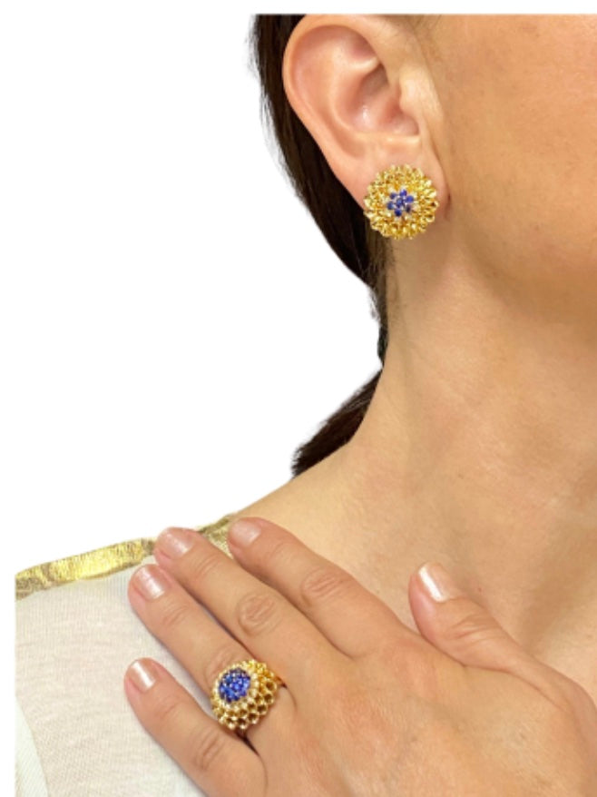 Vintage Tiffany & Co. 14k Gold Sapphire Diamond Set