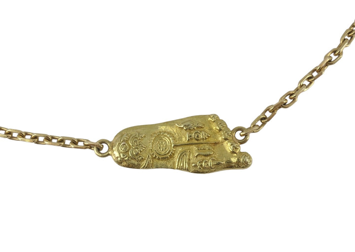 Vintage Mouawad 18k Gold Lapis Lazuli Chain Necklace