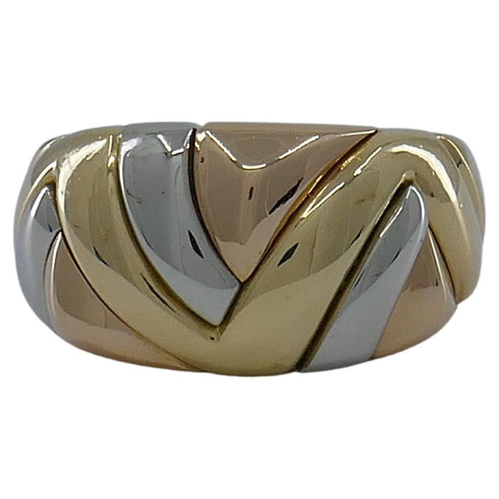 Bulgari Tricolor 18k Gold Dome Ring