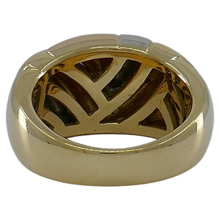 Bulgari Tricolor 18k Gold Dome Ring