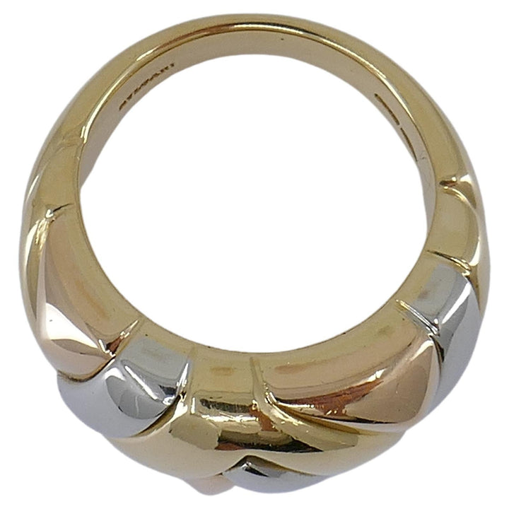 Bulgari Tricolor 18k Gold Dome Ring