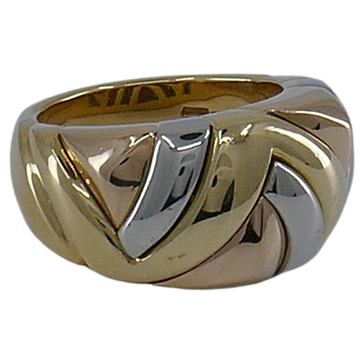 Bulgari Tricolor 18k Gold Dome Ring