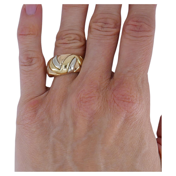 Bulgari Tricolor 18k Gold Dome Ring