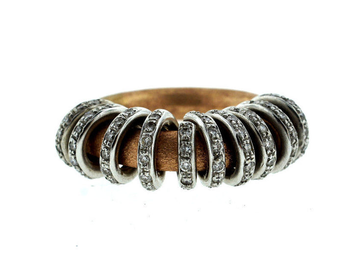 18K Rose Gold and White Gold Diamond Ring