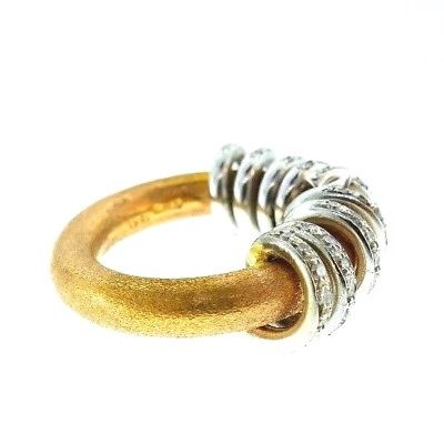 18K Rose Gold and White Gold Diamond Ring