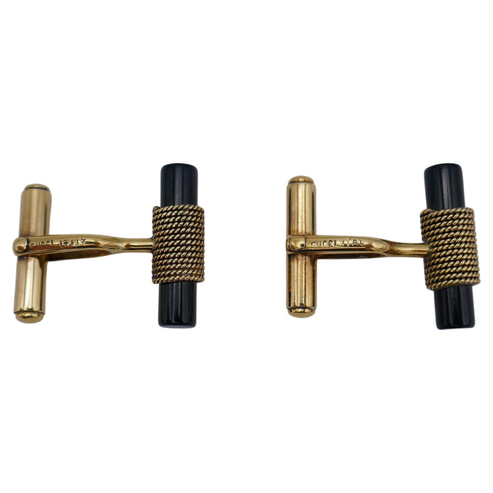 Vintage Gucci Cufflinks Gold Onyx