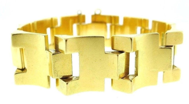 18K Yellow Gold and Rose Gold Heavy Link Bracelet