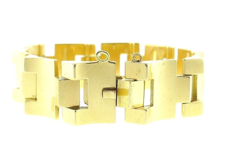 18K Yellow Gold and Rose Gold Heavy Link Bracelet