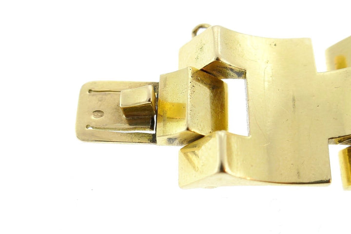 18K Yellow Gold and Rose Gold Heavy Link Bracelet