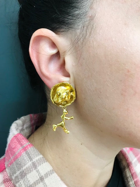Jean Mahie 22k Convertible Earrings
