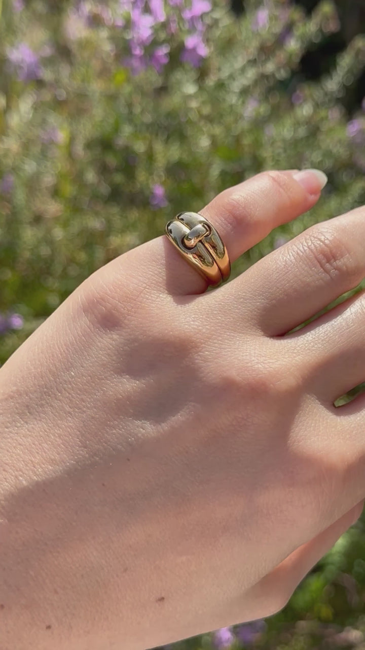 Vintage Bulgari 18k Gold Mechanical Hinge Ring