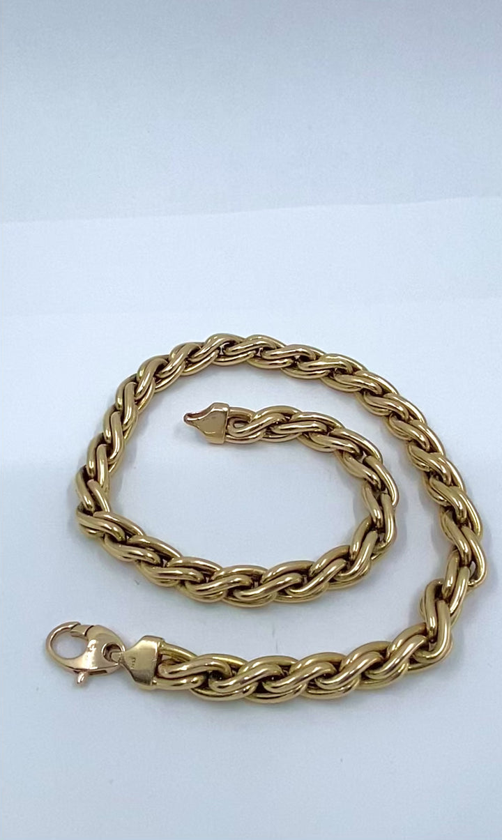 14k Gold Chain Necklace Chunky Oval Link Vintage Jewelry