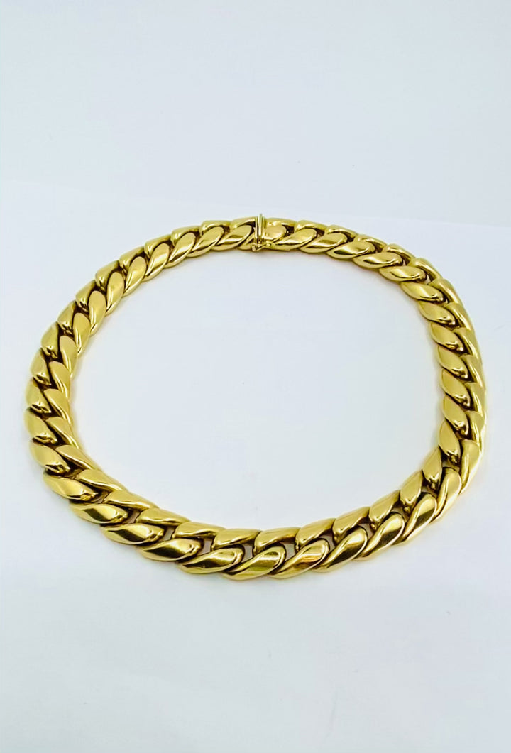 Carlo Weingrill Vintage Chain Necklace 18k Gold Heavy Link