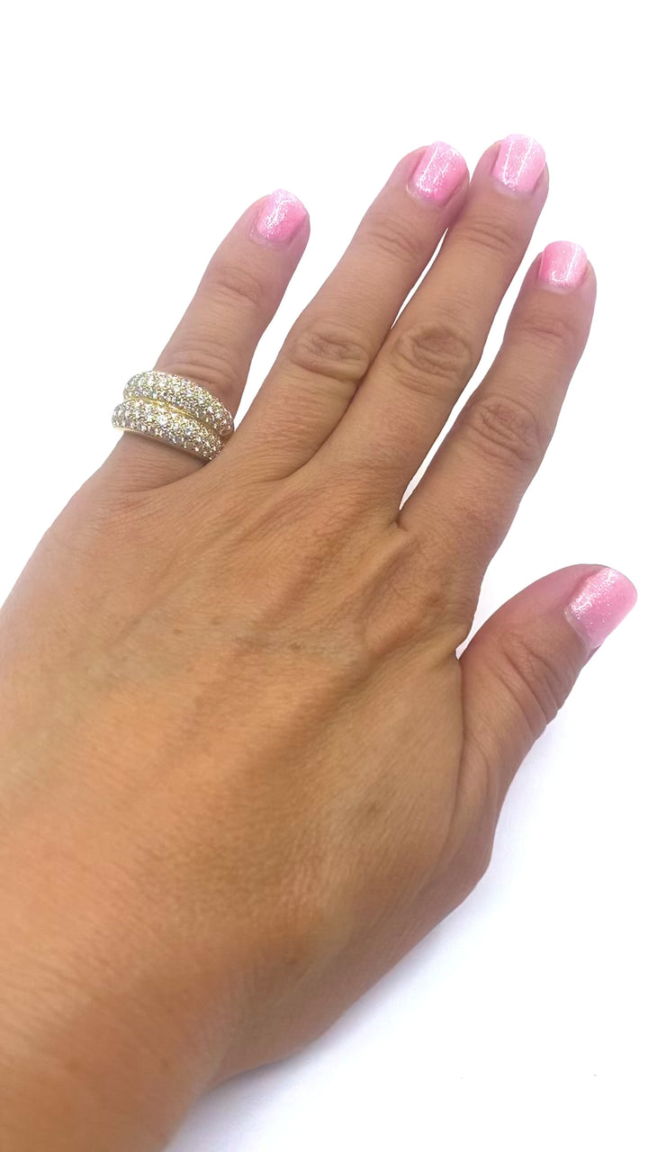 Cartier Double Band Dimond Gold Ring