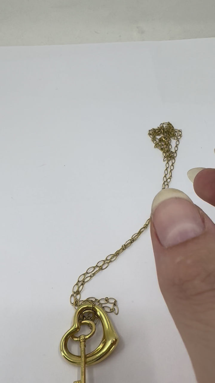 Tiffany & Co. Elsa Peretti Open Heart Key Pendant Necklace