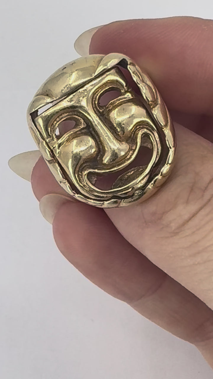 Vintage 14k Gold Greek Theater Flip Ring