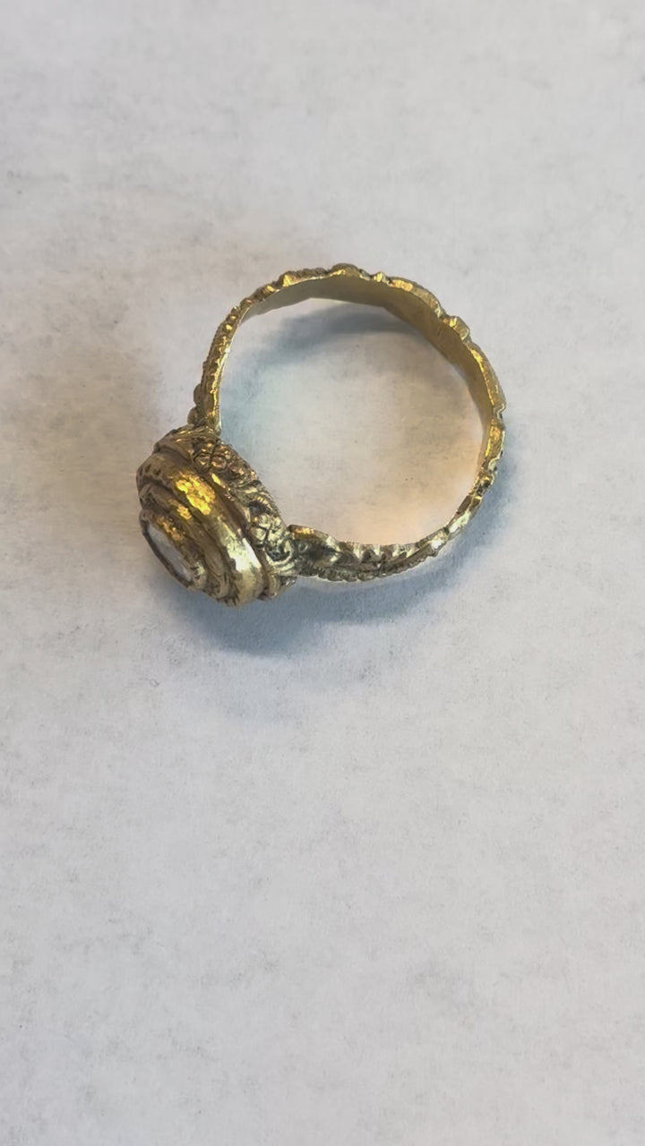 Antique 22k Gold Diamond Handmade Ring