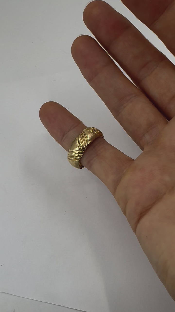 1950s Cartier 14k Gold Brushed Band Ring sz 7