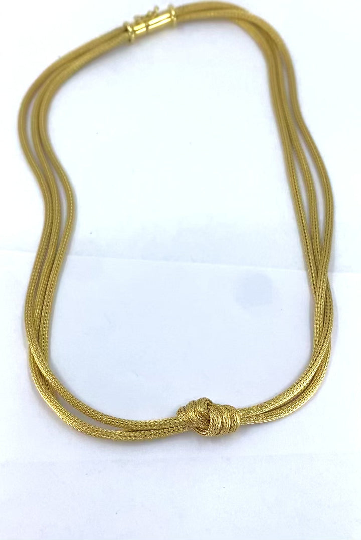 18k Gold Multi-Strand Knot Necklace