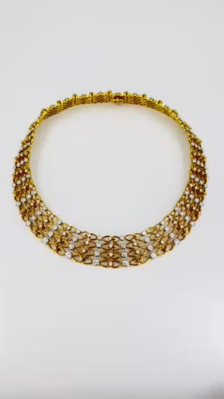 Vintage Tiffany & Co. Collar Necklace Gold Platinum Diamond Estate Jewelry