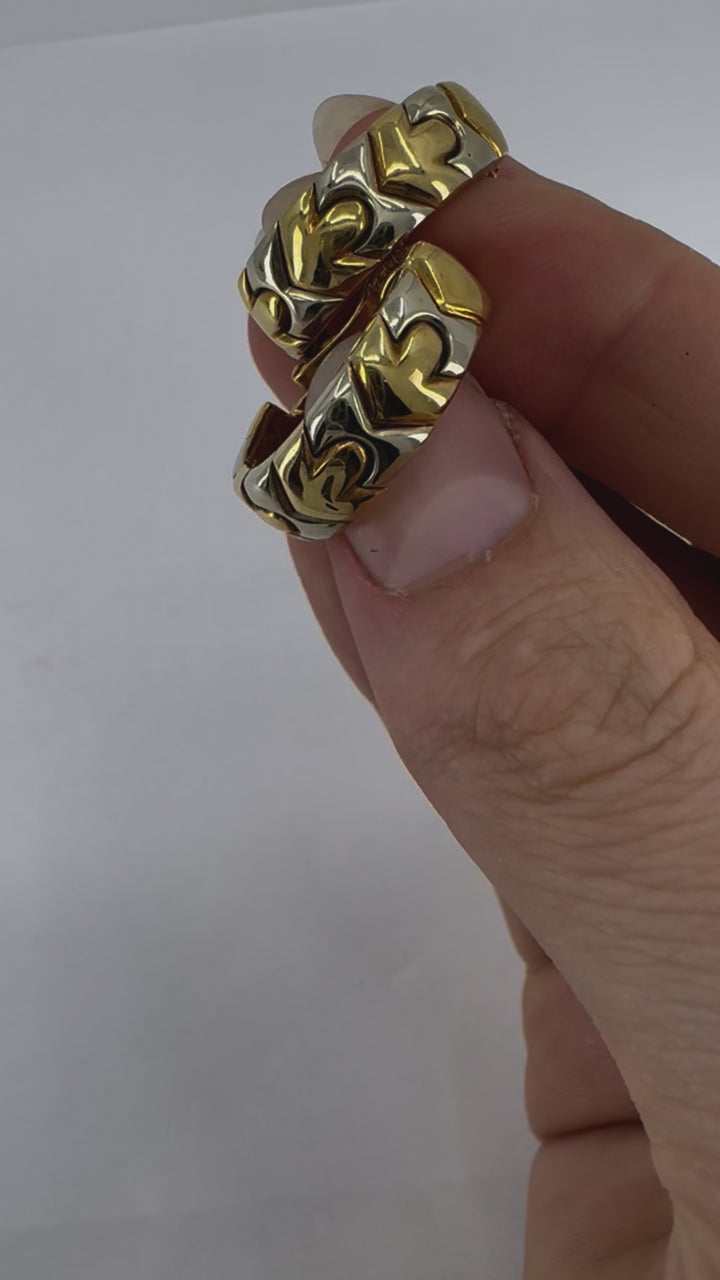 Bvlgari 18k Two-tone Gold Clip-on Huggie Alveare Earrings