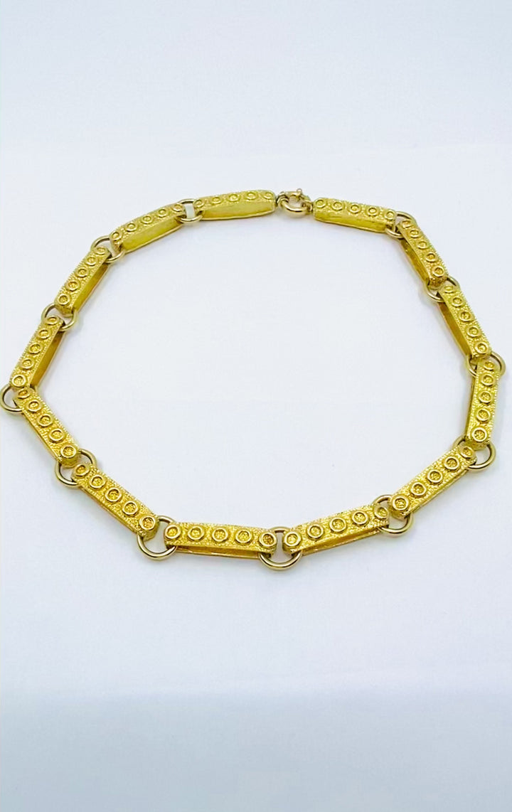 18k Gold Necklace Heavy Link Vintage