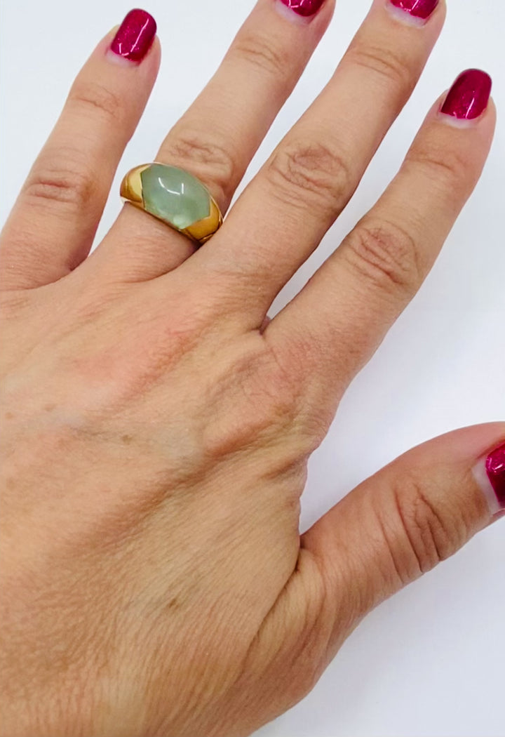 Bvlgari Bulgari 18k Gold Ring Aquamarine
