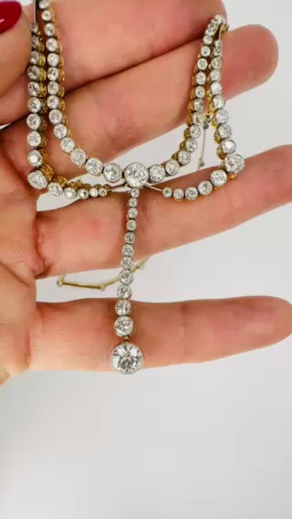 Edwardian Art Deco Necklace Platinum Diamond Vintage Jewelry Antique