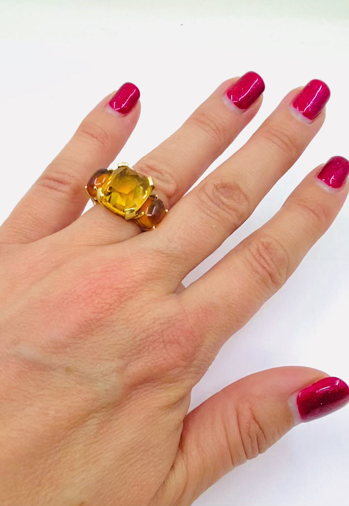 Seaman Schepps Ring 18k Gold Citrine