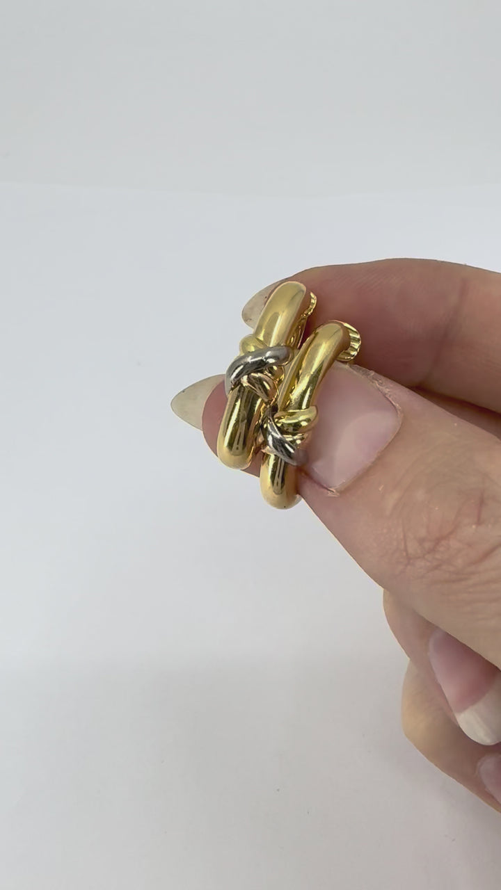 1995 Cartier 18k Gold Trinity Hoop Earrings