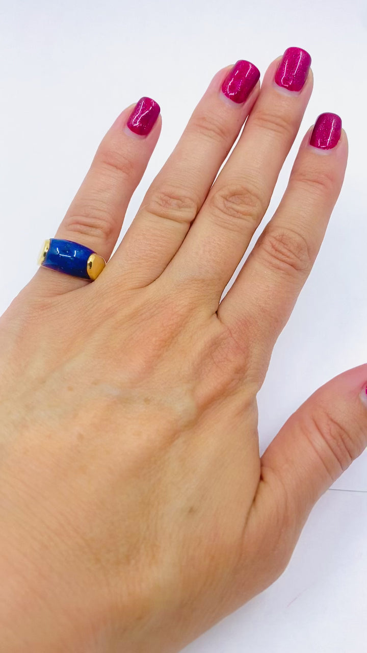 Bvlgari Bulgari Tronchetto Ring 18k Gold Lapis Lazuli
