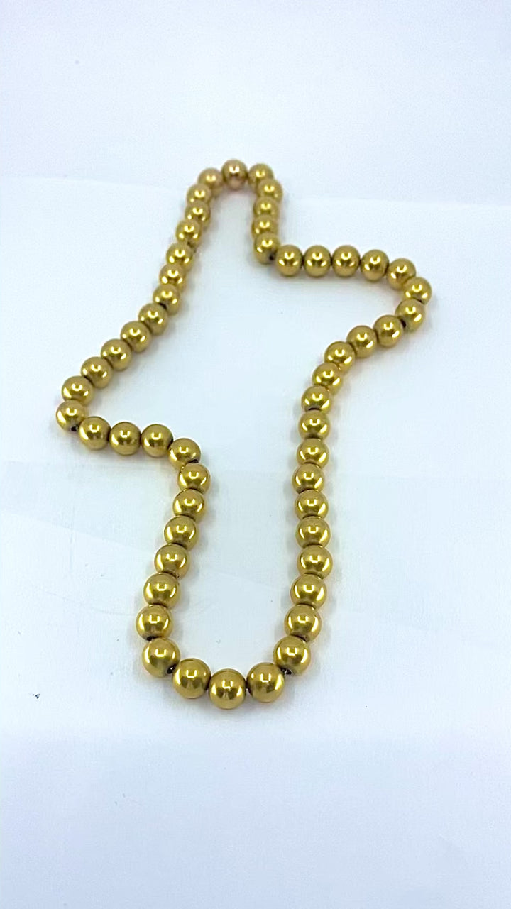 14k Gold Bead Necklace Vintage Jewelry