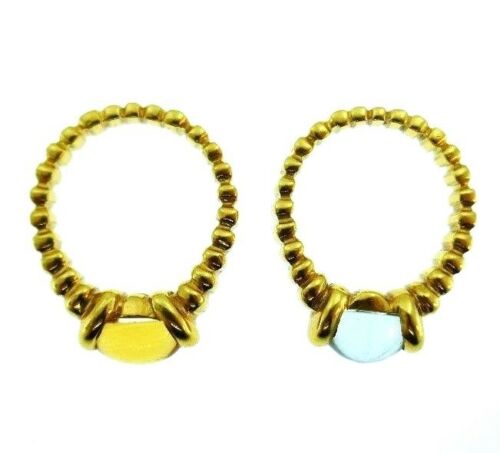18 Yellow Gold Aquamarine and Citrine 2 Rings Set