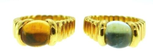 18 Yellow Gold Aquamarine and Citrine 2 Rings Set