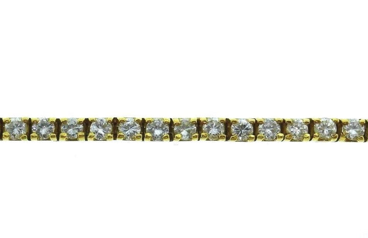 14K Yellow Gold Diamond Tennis Line Bracelet