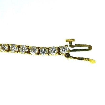 14K Yellow Gold Diamond Tennis Line Bracelet