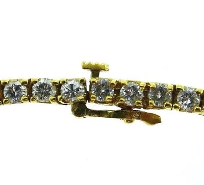 14K Yellow Gold Diamond Tennis Line Bracelet