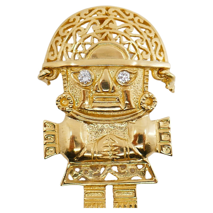 18k Gold Diamond Pirate Pendant