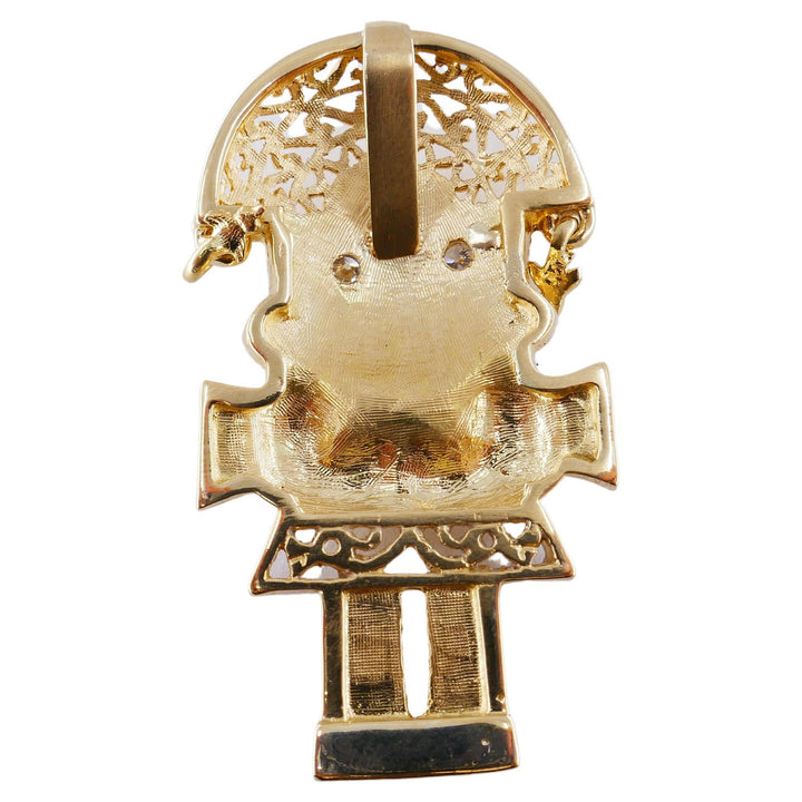 18k Gold Diamond Pirate Pendant