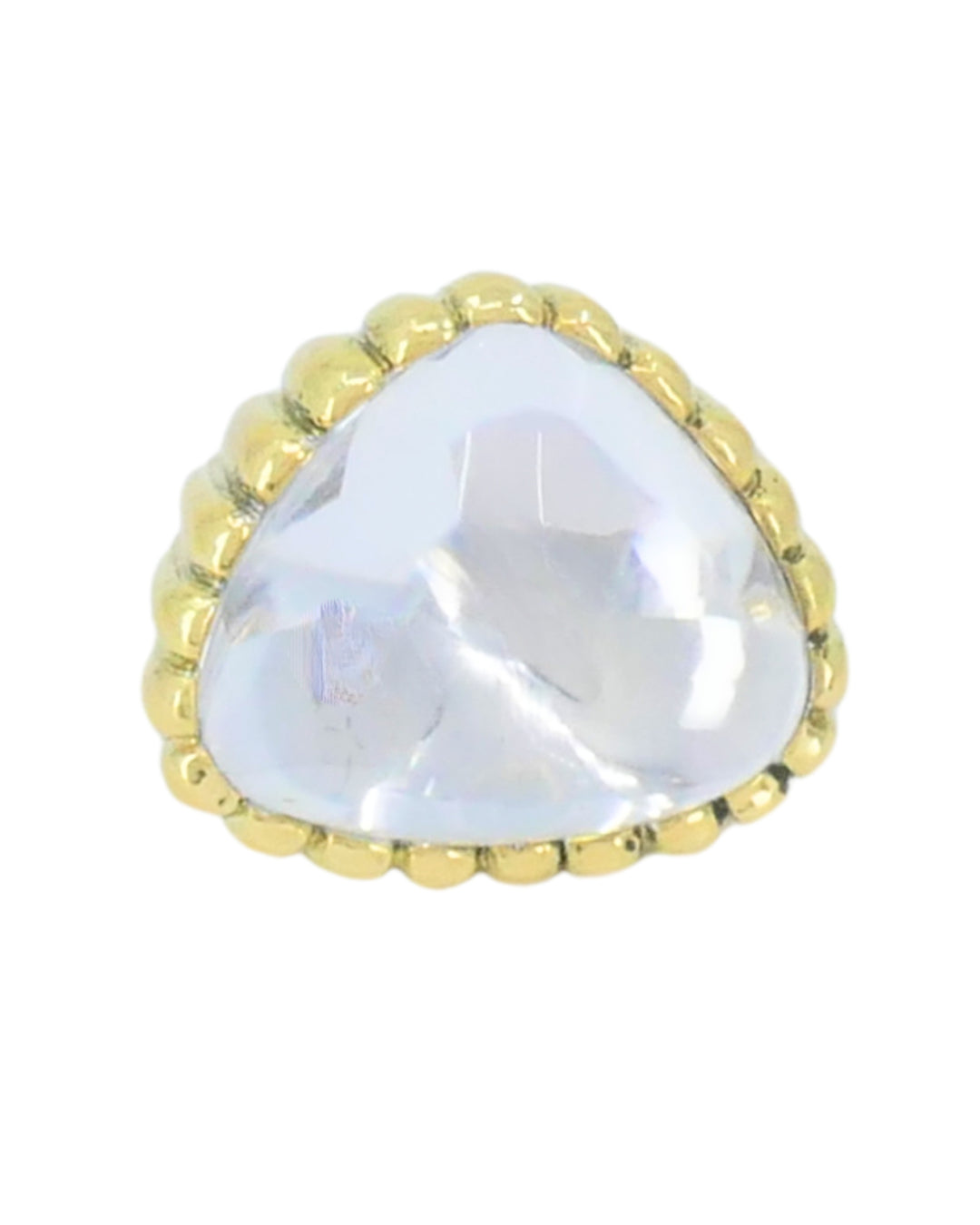 David Webb 18k Gold Rock Crystal Ring Size 6 Cocktail Ring