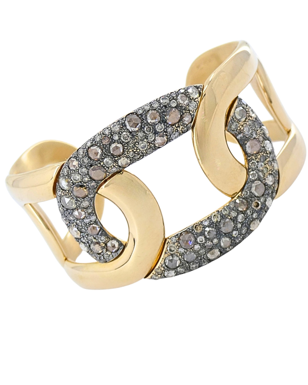 Pomellato Tango 18k Rose Gold Bracelet Brown Diamond Cuff