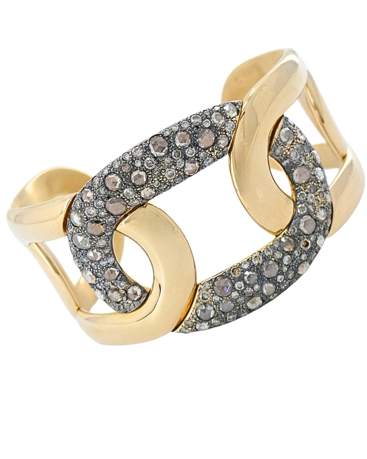 Pomellato Tango 18k Rose Gold Bracelet Brown Diamond Cuff