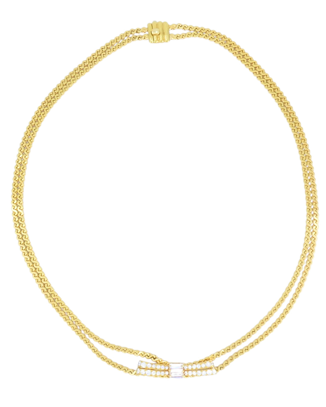 Van Cleef & Arpels Double Strand Vintage Necklace Detachable Diamond Bow Pin