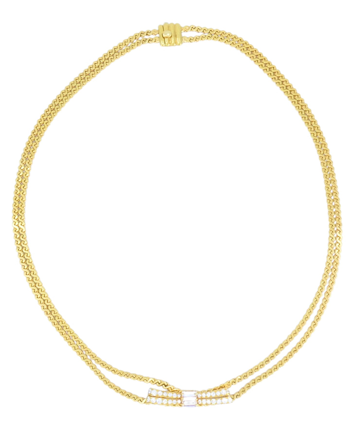 Van Cleef & Arpels Double Strand Vintage Necklace Detachable Diamond Bow Pin